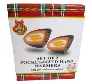 Pair Samsonico Electronic Hand Warmers Pocket Size Battery Heated Winter Gear